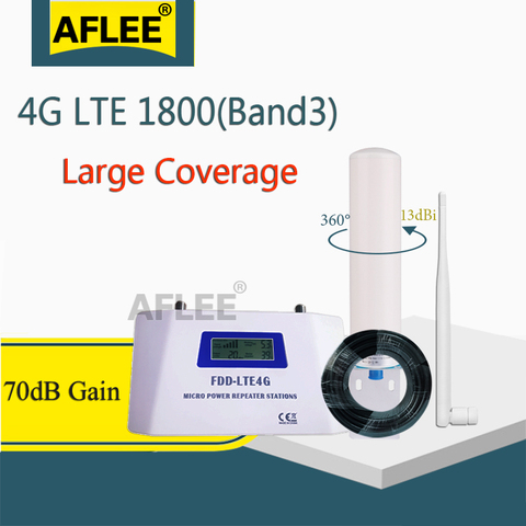 70dB Gain 4G cellular Amplifier 1800 gsm repeater 2G 4G Booster FDD LTE GSM 1800Hz Band3 4G DCS LTE 1800 Mobile Signal Booster ► Photo 1/6