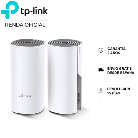 Pack of 2 WiFi hotspots TP-LINK Deco E4, repeater, mesh network, 2.4GHz (300Mbps), 5GHz (867Mbps), double Band AC 1200Mbps ► Photo 1/6