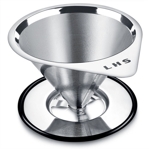 Pour Over Coffee Filter Stainless Steel  Reusable Coffee Dripper Coffee Holder Cone Funnel Basket Mesh Strainer ► Photo 1/6