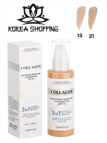 Тональный крем с коллагеном 3 в 1 для сияния кожи Enough Collagen Whitening Moisture Foundation SPF 15. Оригинал 100%. ► Photo 1/2