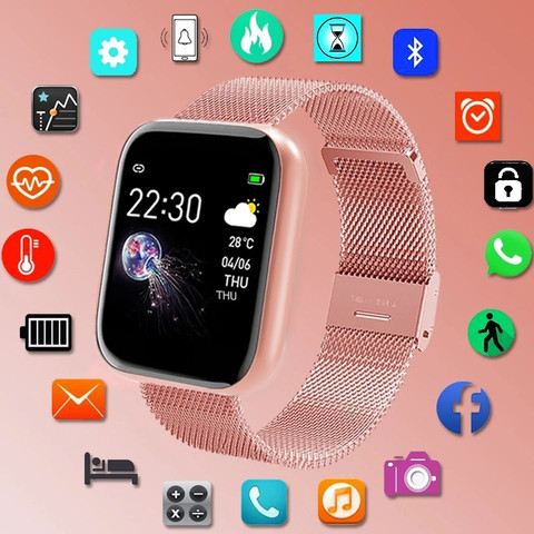 Smart Watch for Women Men Fitness Tracker Square Smartwatch Electronics Sport Wrist Watch For Android IOS Reloj Inteligente ► Photo 1/6