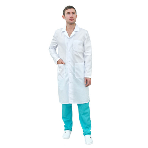 Male medical robe ivuniforma Classic White of тиси ► Photo 1/1