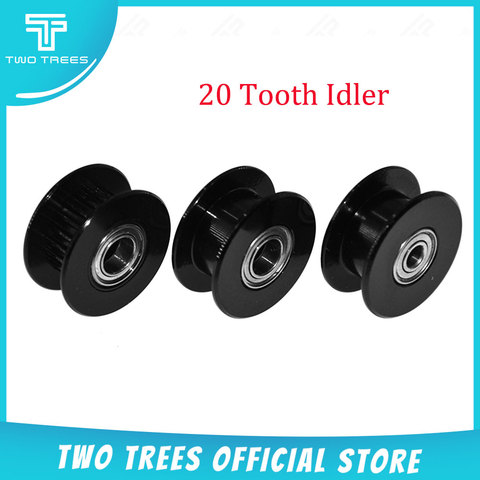 2GT 20 Teeth Idler Pulley black color Bore 3mm 4mm & Width 6mm with teeth or without teeth for GT2 Timing belt synchronous Wheel ► Photo 1/6