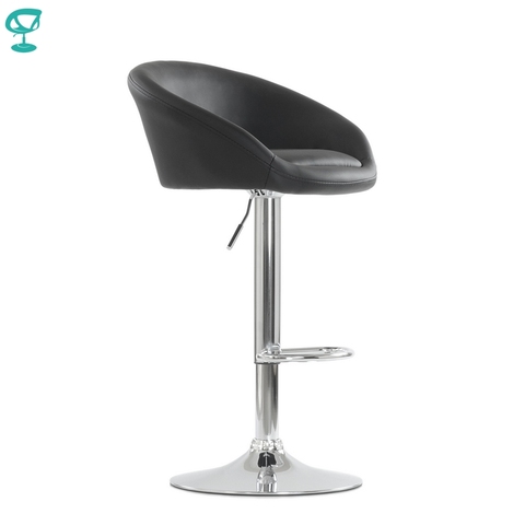 94667 Barneo N-311 Leather Kitchen Breakfast Bar Stool Swivel Bar Chair black color free shipping in Russia ► Photo 1/6