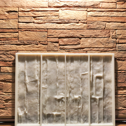 Mold for artificial stone, slate, polyurethane, for the manufacture of decorative wall tiles from gypsum, cement, concrete ► Photo 1/6