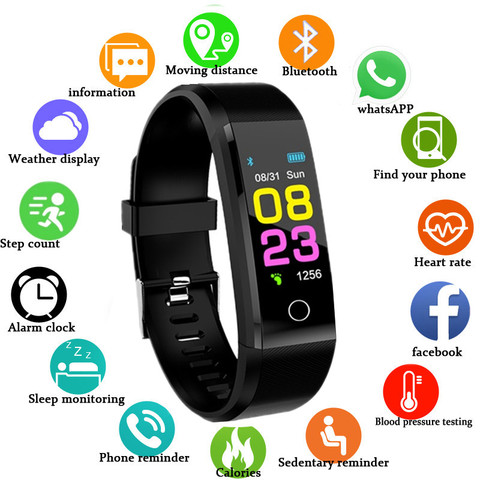 ID115 PLUS Screen Smart Bracelet Sports Pedometer Watch Fitness Running Walking Tracker Heart Rate Pedometer Smart Band ► Photo 1/6
