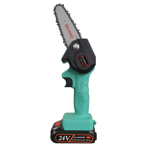 ALLSOME 24V Portable Electric Cordless Chainsaw Hand Held Pruning Reciprocating Recip Sabre Saw 4 Inch Mini Electric Chainsaw ► Photo 1/6