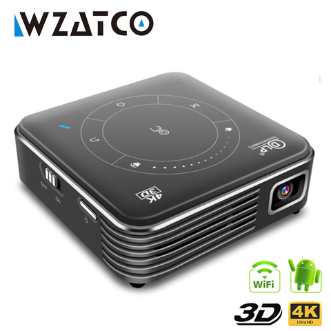 WZATCO T11 Portable Mini DLP 3D Projector HD Android 9.0 For Full 1080P MAX 4K WIFI Mobile Beamer LED Smart Projector ► Photo 1/6