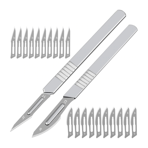 Stainless steel scalpel tool set tool carving knife carving craft knife +10 blade mobile phone PCB DIY repair manual tool ► Photo 1/6