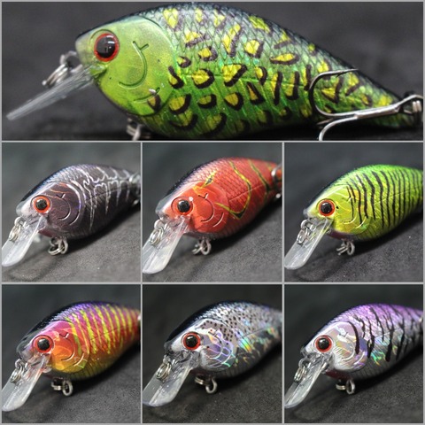 wLure 7cm 10.5g Classic 1.5 Model Wide Wobble Floating Lure 2 #6 Black Nickle Treble Hooks Assorted Color Crankbait C658 ► Photo 1/6