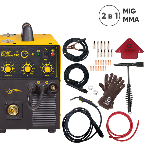 Inverter welding machine START Migline 190, MIG MAG welding, welder, Semi-automatic welding machine, gas welding no gas welding flux wire welding ► Photo 1/6