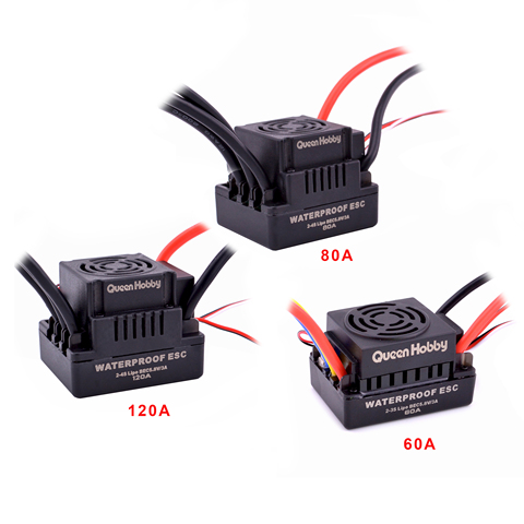 Waterproof 60A 80A 120A Brushless ESC Electric Speed Controller with 5.8V / 3A BEC for 1/10 1/8 RC Car ► Photo 1/6