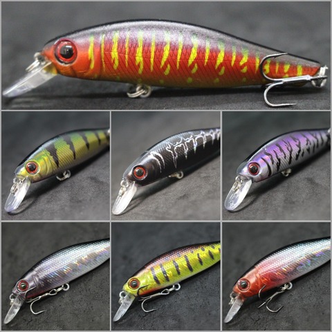 wLure 9g 8cm 0.5 Meter Depth 9 Colors to Choose 2 Black Nickle #8 Hooks 3D Hard Eyes Minnow Fishing Lure M606 ► Photo 1/6