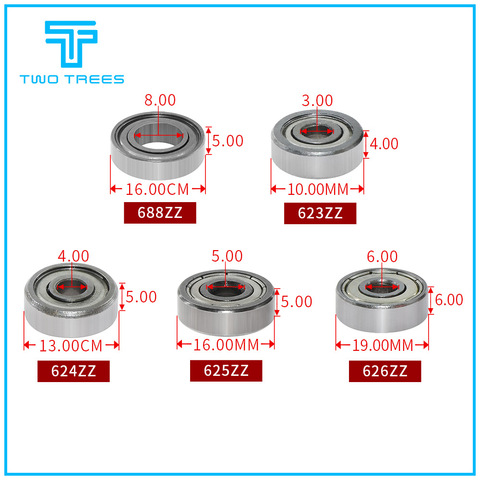 10PCS/lot Flange Ball Bearing 623zz 624zz 625zz Deep Groove Flanged Pulley Wheel for 3D Printers Parts ► Photo 1/6