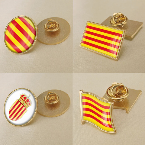 Coat of Arms of Catalonia Autonomous Community of Spain Flag Brooch/Badges/Lapel Pins ► Photo 1/5