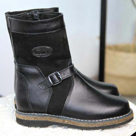 Mongolki teenage natural very warm, Mongolian winter boots, children's genuine leather and fur, leather boots ► Photo 1/5