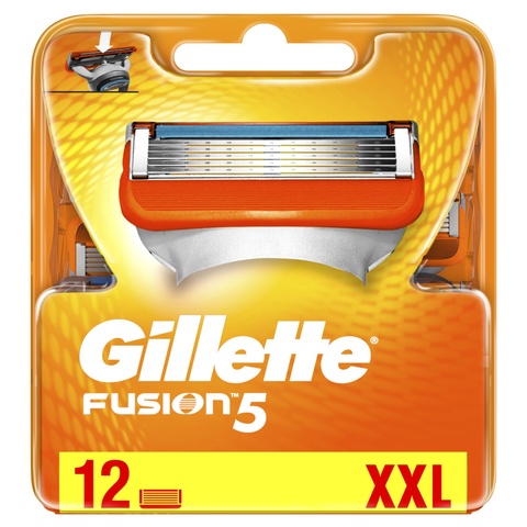 Gillette fusion5 replacement cassettes for men's razor, 12 PCs, removable cassette, gillette, fusion5, proglide, power, flexball, tapes, tools, interchangeable, blades, razor blades for men, blades for men's razors, ► Photo 1/1