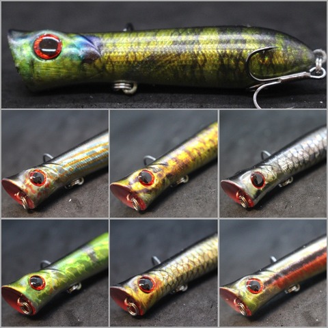 wLure 8cm 12g Fishing Lure Topwater Popper Real Skin Color Carp Fly Fresh Water Sea Insect bait Fake lure Ice Lure Fishing HT683 ► Photo 1/6