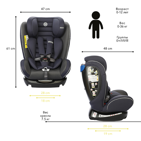 Child Car Safety Seats Happy Baby spector for girls and boys Baby seat Kids Children chair autocradle booster  black ► Photo 1/5