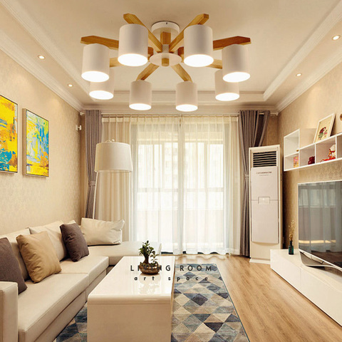 modern chandelier wooden LED chandelier dining led light ceiling living ceiling lamp bedroom LED ceiling lights factory direct ► Photo 1/6