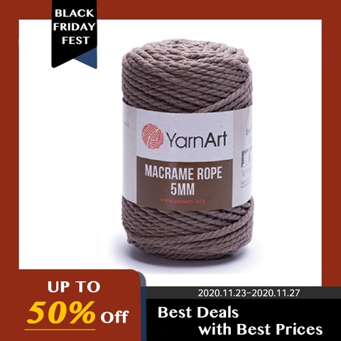 Yarnart Macrame Rope 5mm 500gr 85mt 3 ply Twisted String Thread Cord Colored Handmade Home Wedding Accessories Gift Dreamcatcher ► Photo 1/6