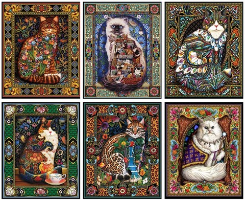 Embroidery Counted Cross Stitch Kits Needlework - Crafts 14 ct DMC Color DIY Arts Handmade Decor - Decor Cat Collection ► Photo 1/6