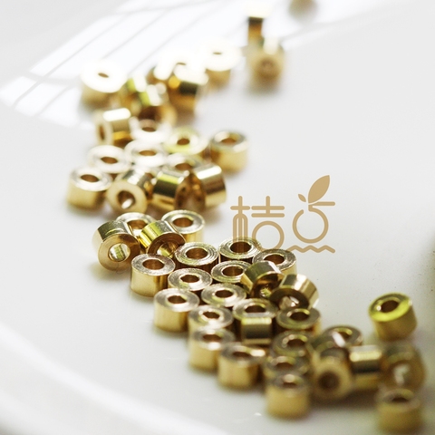 60 Pieces Solid Raw Brass Spacers - Tube 3.5x2mm (4414C-Q-45) ► Photo 1/4