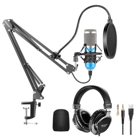 Neewer USB Microphone Kit 192KHz/24Bit Plug&Play Cardioid Condenser Mic with Monitor Headphones, Foam Cap, Arm Stand ► Photo 1/6