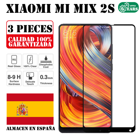 Xiaomi Mi Mix 2s Set 3 Pieces Full Tempered Glass Screen Protector Ultra Thin Scratch Protection ► Photo 1/3
