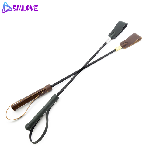 SMLOVE Long Rod Gold Whip Sex Bdsm Bondage For Men Women Training Stimulation Role-Playing Square Head Leather Whip Accessories ► Photo 1/6