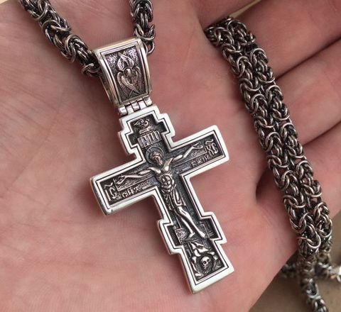 Silver Orthodox cross (14g, 5,5 cm) ► Photo 1/4