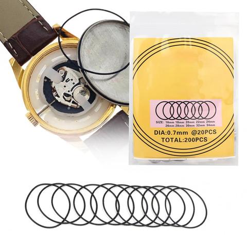 200pcs Watch O-Ring Waterproof Rubber Seal Watch Back Cover Seal Gaskets Replacement Tool Watch Repair Tool for Watchmaker ► Photo 1/6