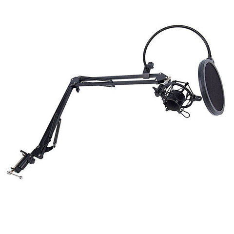 Desktop microphone stand pantograph with metal spider and pop filter ► Photo 1/6