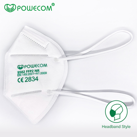 10/50Pcs POWECOM FFP2 Mask Safety FFP2 Face Mask Headband Style Protective 6 Layer ffp2masks 95% Filtration Mouth Mask ► Photo 1/6