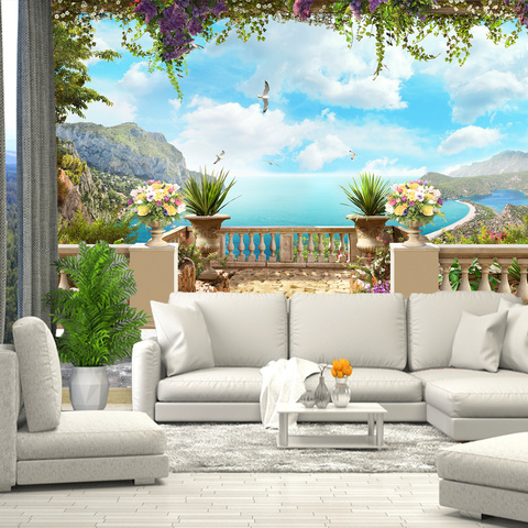 3D wall mural Sea Sky, wallpaper on the wall, for Hall, kitchen, bedroom, nursery, wall-Paper expanding space ► Photo 1/4