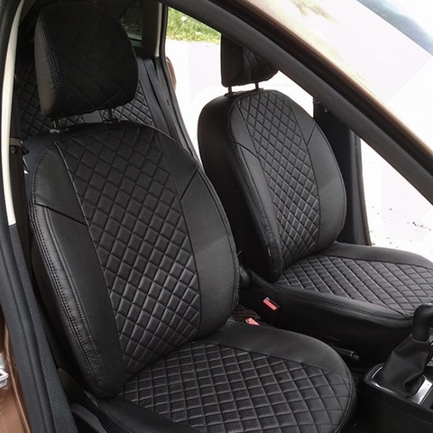 For Lada Vesta 2015-2022 special car seat covers full set Autopilot Eco-leather ROMB ► Photo 1/6