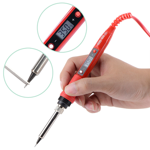 QHTITEC Electric Soldering irons kit 909 Adjustable Temperature LCD Display 5pcs Replacement Tips Soldering Gun Welding Tools ► Photo 1/6