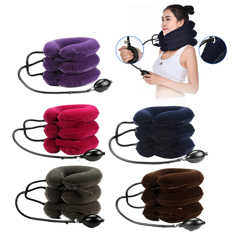 Inflatable Air Cervical Traction Device Medical Protector Vertebra Device Therapy Tool For Neck Stretcher Pillow Pain Relief ► Photo 1/6