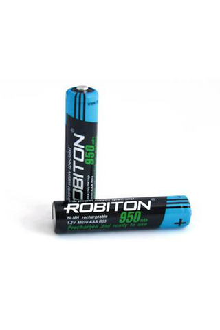 Battery мизинчиковый AAA robiton, 1.2 V, 950 mAh, NIMH, precharged 2 pieces per pack ► Photo 1/2