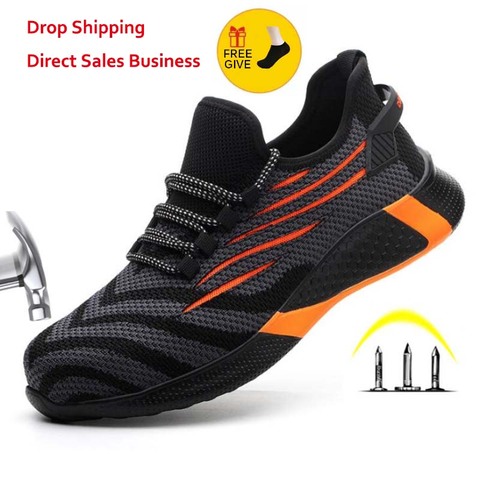 New Work Boots Construction Men's Outdoor Steel Toe Cap Shoes Men Puncture Proof High Quality Super Lightweight Safety Shoes ► Photo 1/6