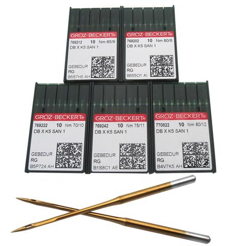 50PCS Groz Beckert DBXK5 GEBEDUR Titanium Embroidery Machine Needles 10PCS each 8# 9# 10# 11# 12# ► Photo 1/2
