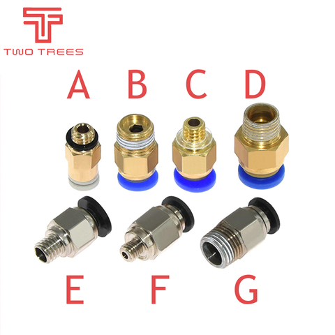 5pcs/lot 3d peinter parts Pneumatic Fittings PC4-M6 many type For 4mm PTFE Tube connector Coupler PC4 3d printer accessories ► Photo 1/6