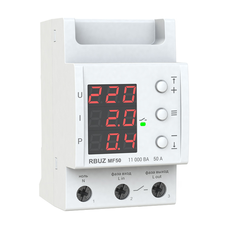 Multifunctional relay rbuz MF (25/32/40/50/63) to protect devices in a single-phase network with the installation in the panel on the DIN rail ► Photo 1/1