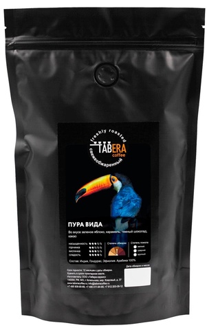 Свежеобжаренный coffee Taber Pura species in grains, 500g ► Photo 1/1