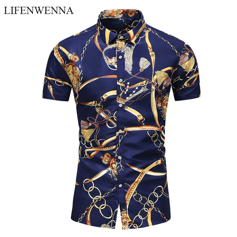 5XL 6XL 7XL Shirt Men Summer New Fashion Personality Printed Short Sleeve Shirts Men 2022 Casual Plus Size Beach Hawaiian Shirt ► Photo 1/6