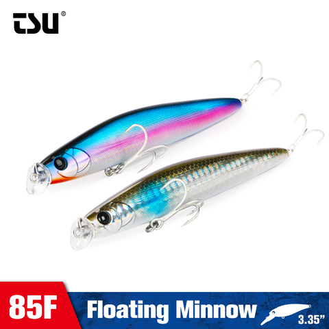 TSURINOYA 85F Floating Minnow Fishing Lure 85mm 10g Shallow Range Saltwater Hard Bait HUNTER DW80 Seabass Pike Jerkbait Wobbler ► Photo 1/6