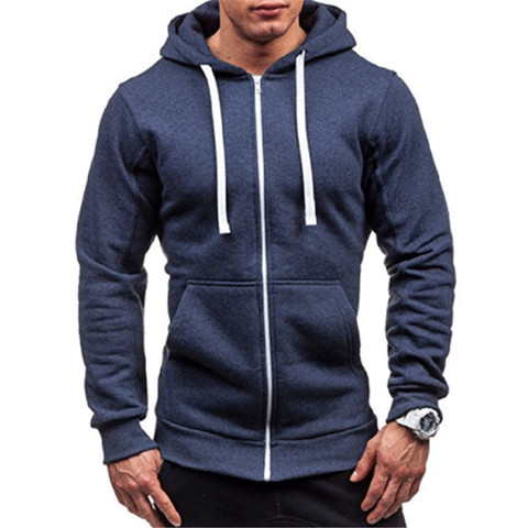 2022 Summer Men Casual Hoodies Male Sweatshirt Zipper Long Sleeve Hooded Spring Jacket Coat Male Zipper Pocket Casual Hoodies ► Photo 1/6