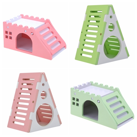 Cute Mini Wooden Hamster House Staircase Chinchillas Guinea-pig Nest Bed for Small Pets Small Pets Cage Toys ► Photo 1/6