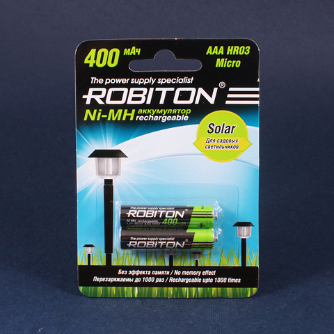 Battery Pinky AAA robiton solar, 1.2 V, 400 mAh, NIMH BL2 ► Photo 1/1