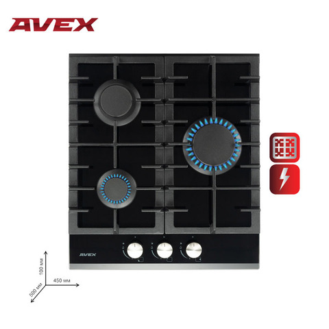 Built in Hob gas on glass AVEX HM 4531 B Home Appliances Major Appliances gas cooking Surface hob cookers cooking unit ► Photo 1/6